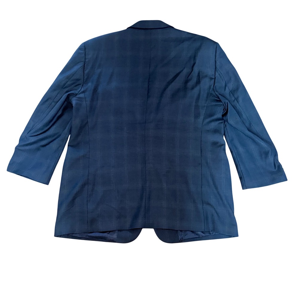 Zanetti Mens 52R Blue Plaid Blazer Angelico Super 130s Wool Sport Coat Italy - Picture 7 of 11